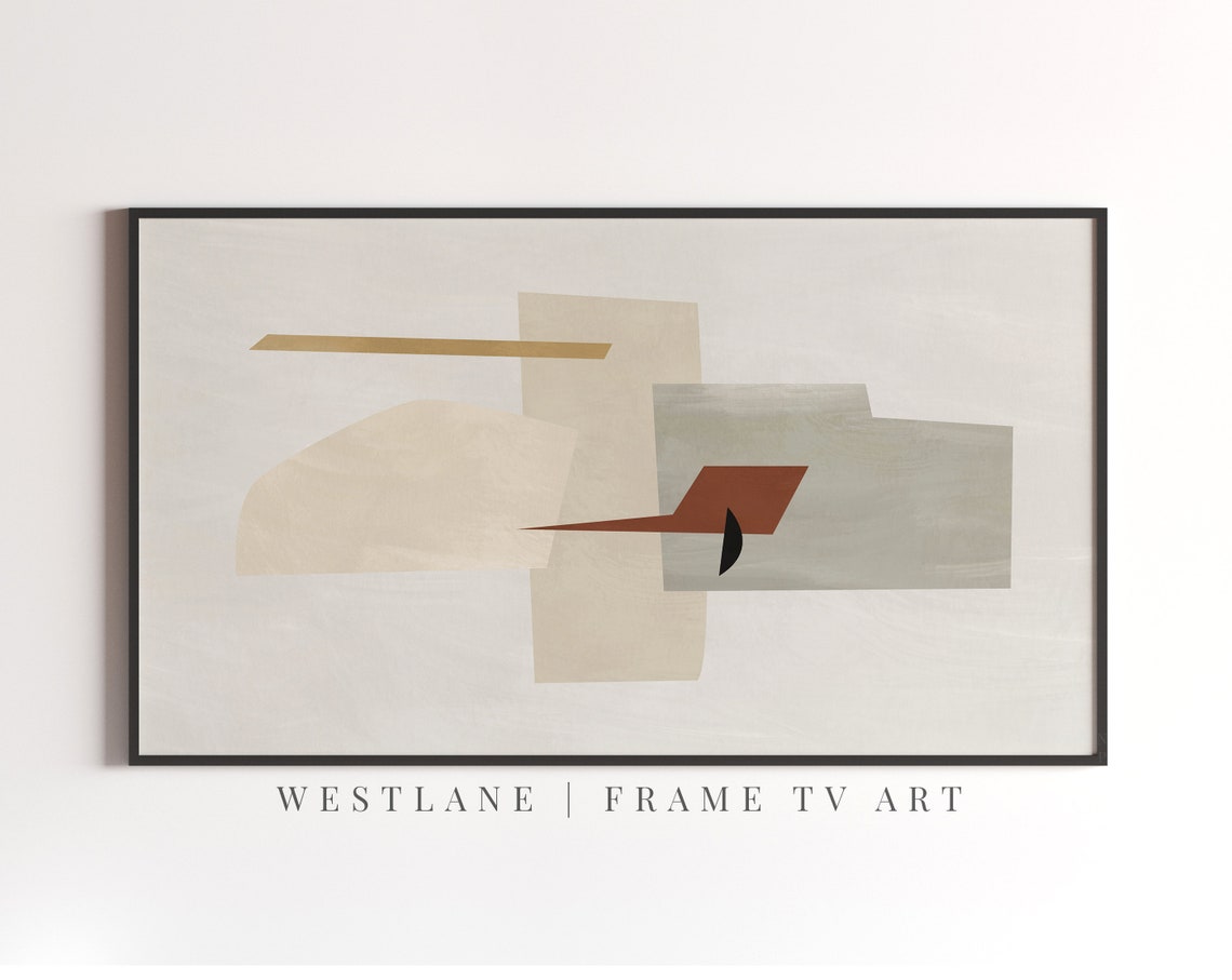 Muted Modern Abstract Painting for TV