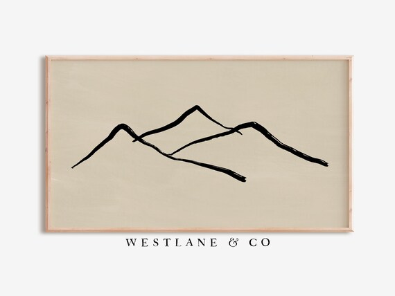 Mountain Nature Study, Neutral TV Art Print
