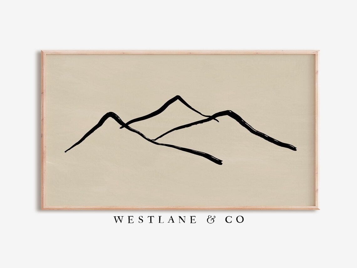 Mountain Nature Study, Neutral TV Art Print
