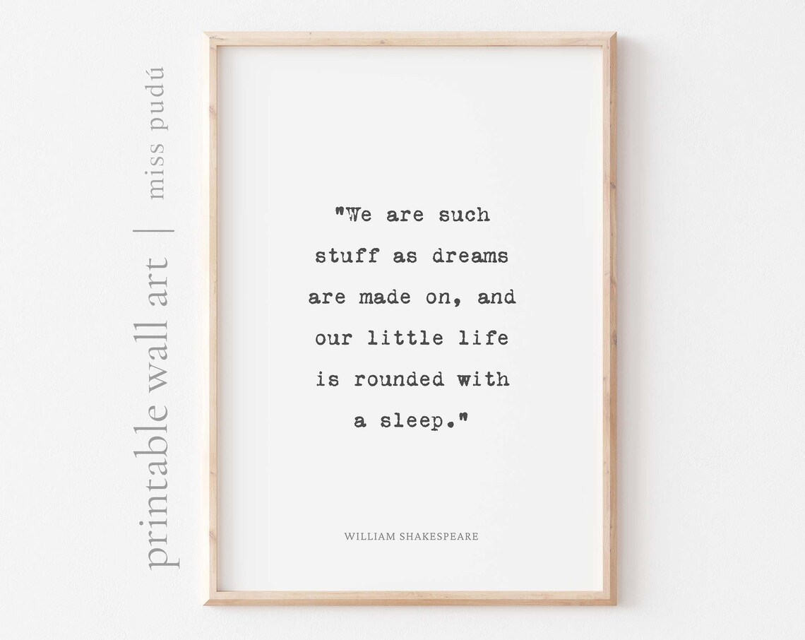 William Shakespeare Typewriter Dreams Are Made On Quote Poster