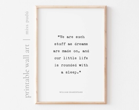 William Shakespeare Typewriter Dreams Are Made On Quote Poster