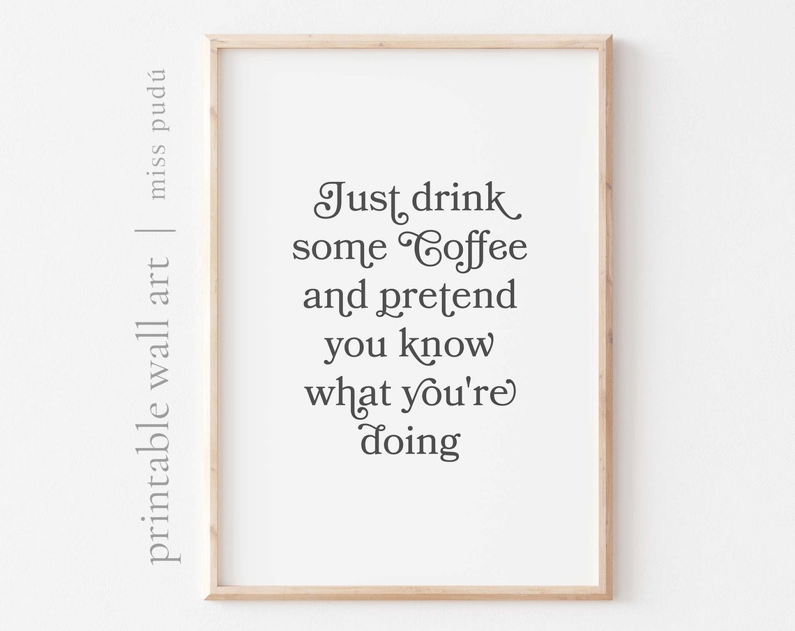 Drink Coffee And Pretend You Know What You Are Doing Funny Poster