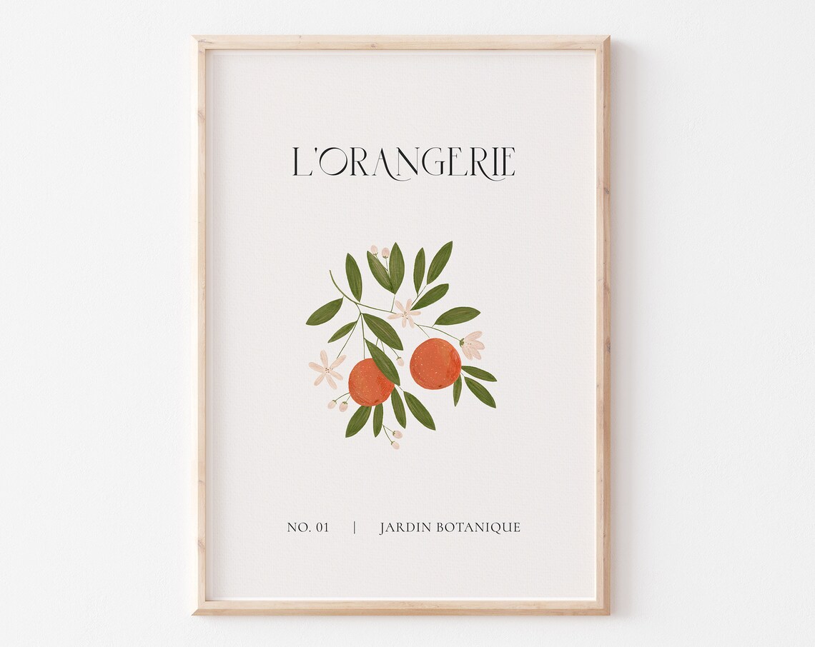 LOrangerie No 01 Jardin Botanique French Orange Tree Poster Botanical