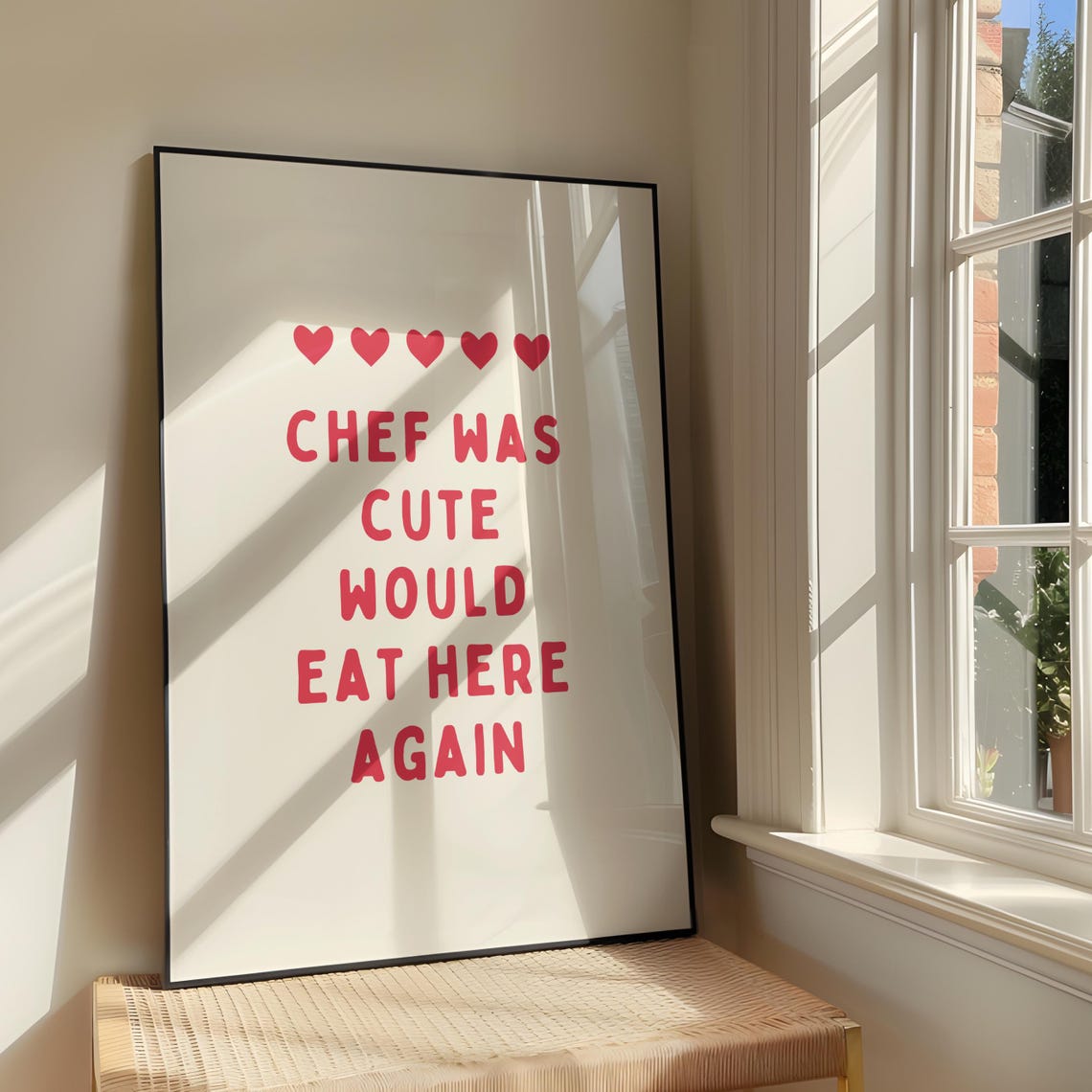 Chef Was Cute Would Eat Here Again Funny Retro Kitchen Poster