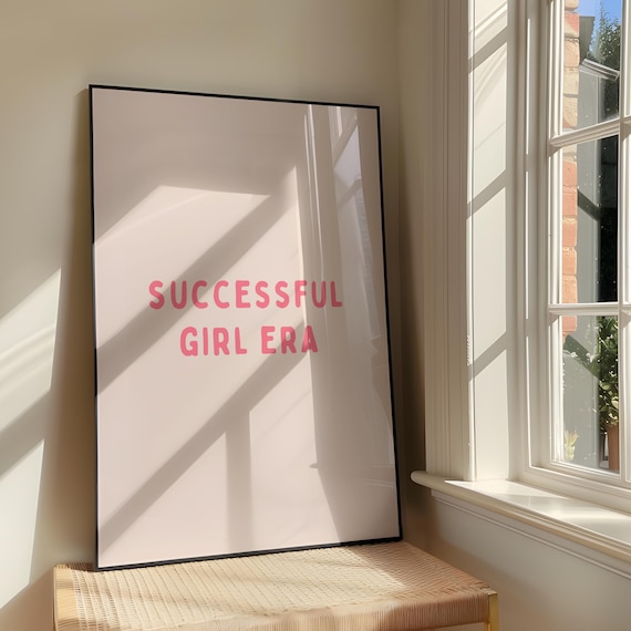 Successful Girl Era Bold Pink Typography Mindset Empowerment Poster