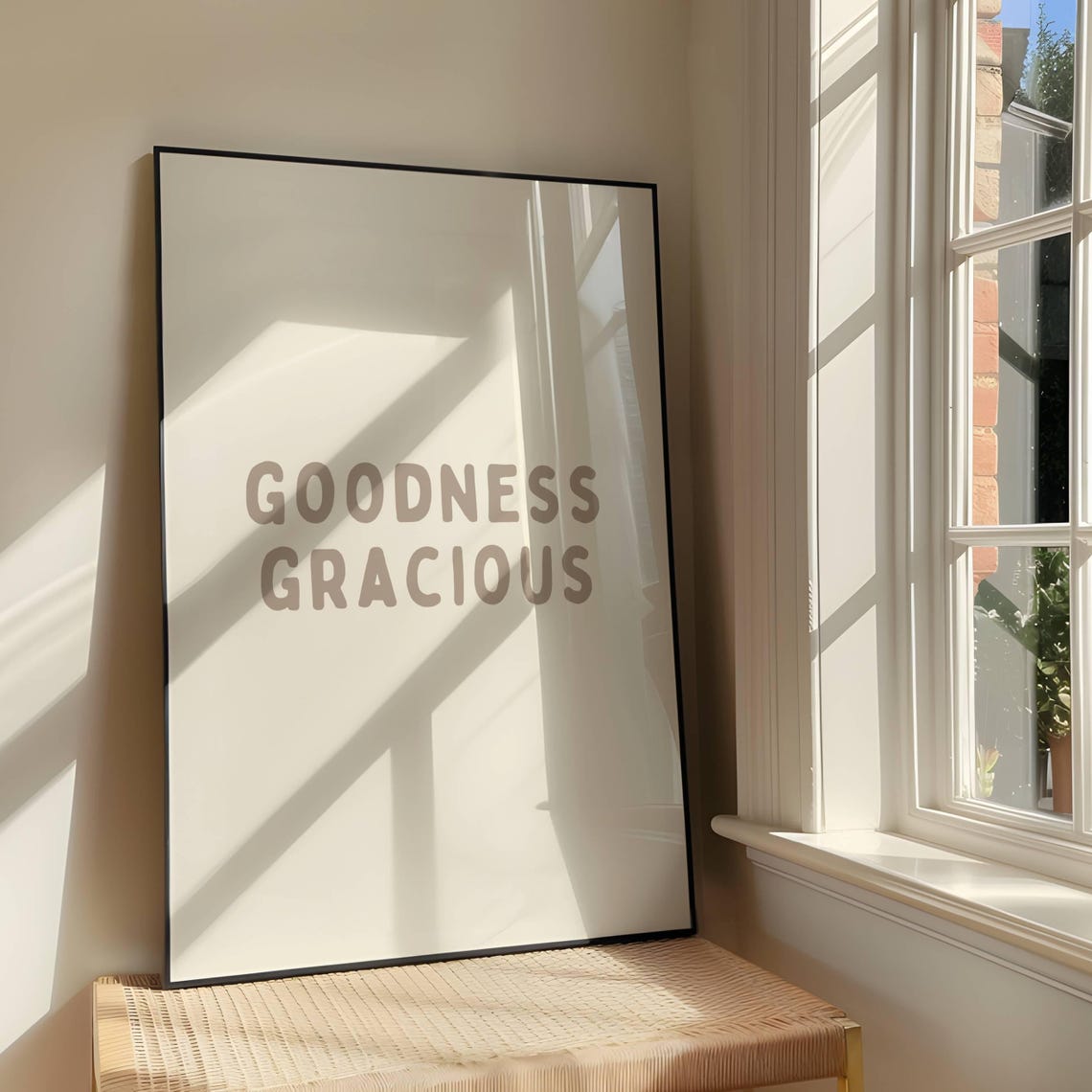 Goodness Gracious Minimalist Beige Southern Charm Quote Wall Poster
