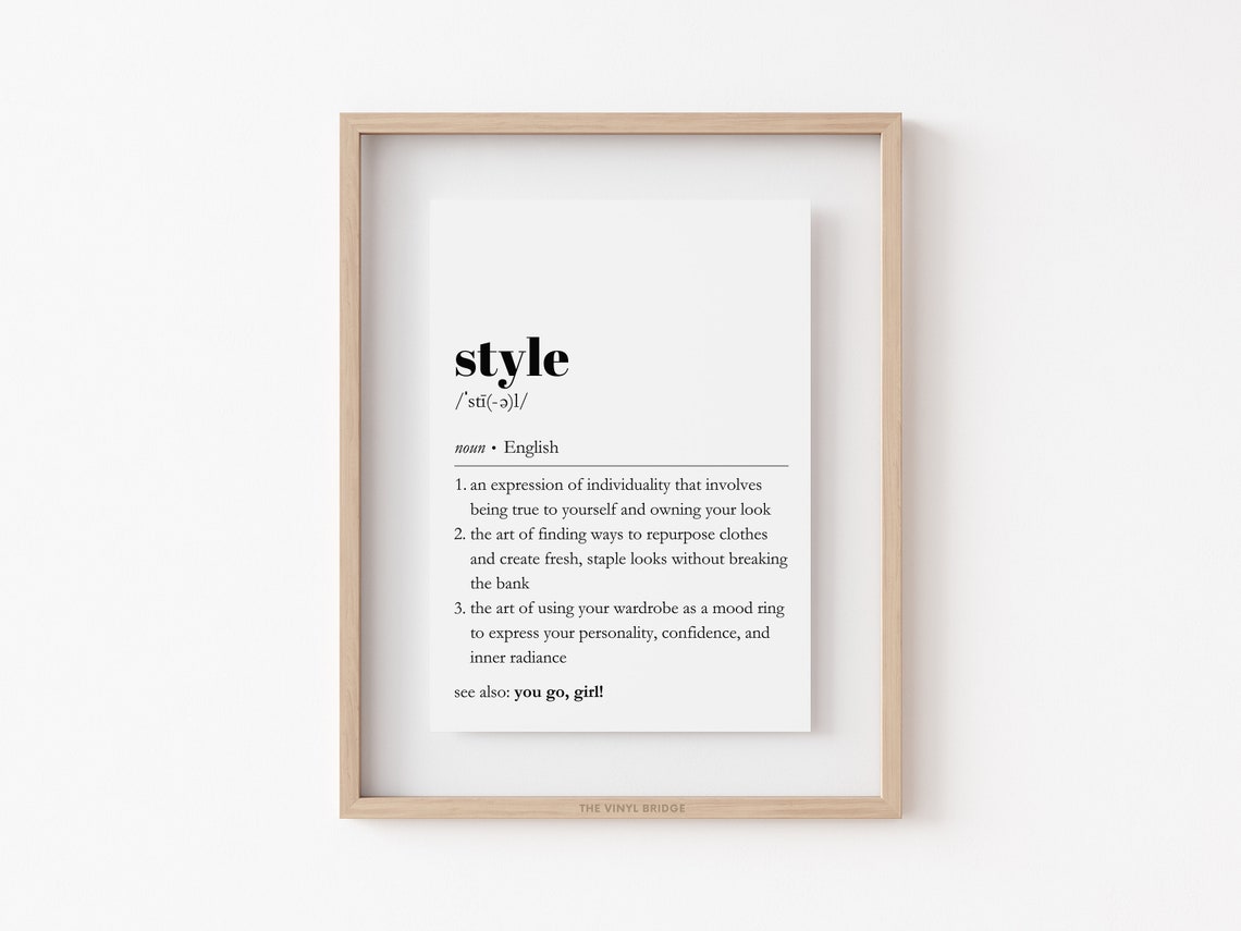 Style Dictionary Definition Minimalist Fashion Typography Poster - Image 2
