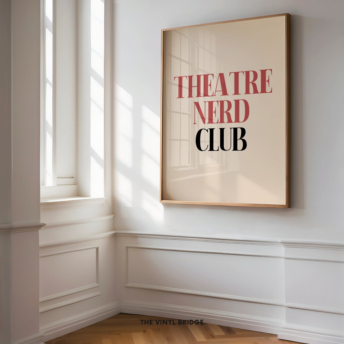 Theatre Nerd Club Red Black Typography Broadway Drama Kid Poster - Image 3