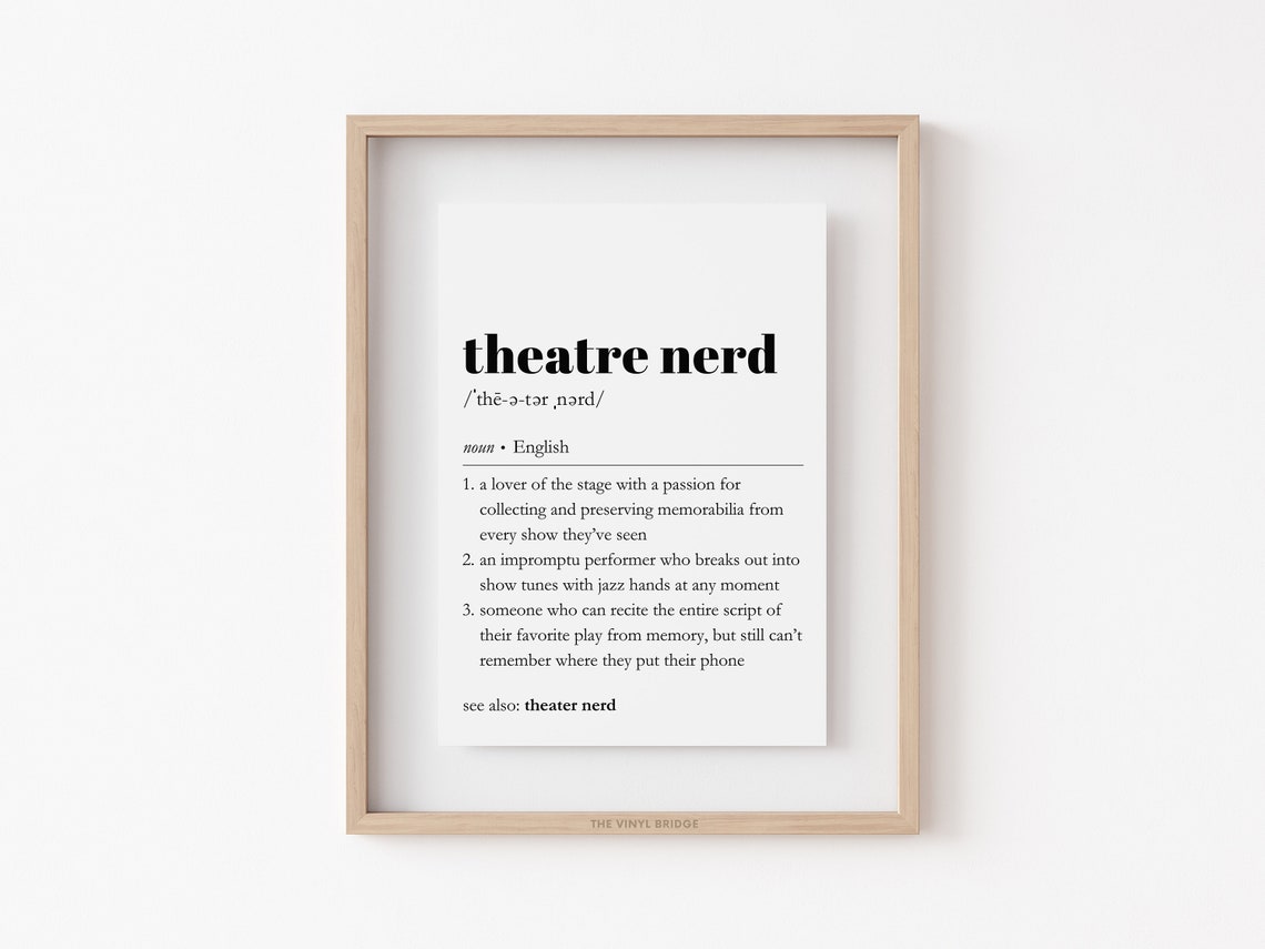 Theatre Nerd Dictionary Definition Drama Club Typography Poster - Image 4