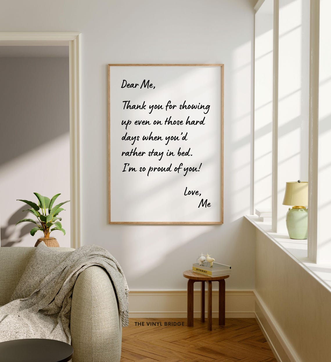 Dear Me Thank You For Showing Up Self Love Letter Affirmation Poster - Image 3