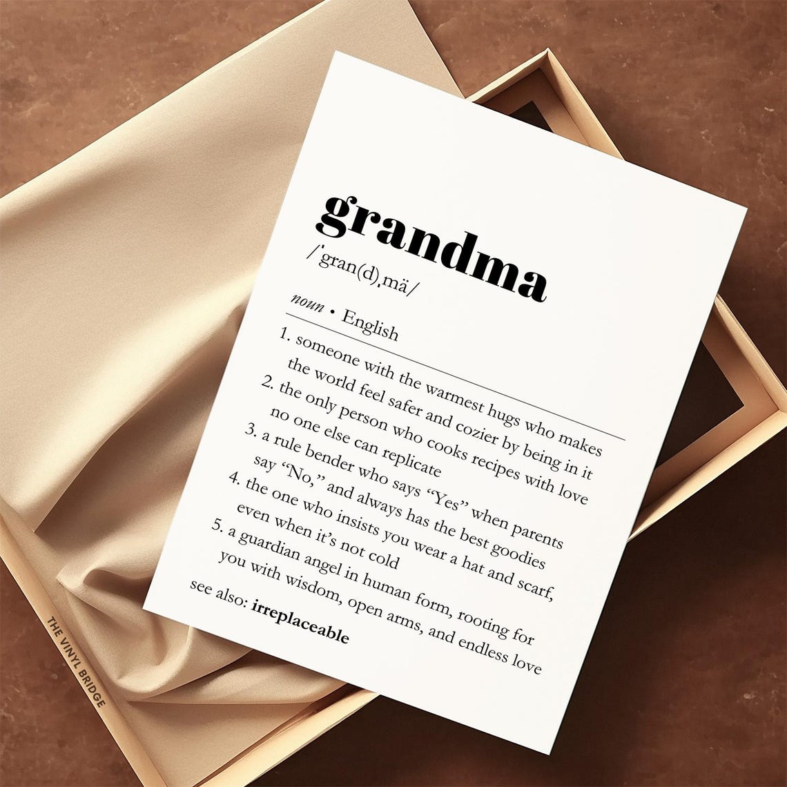 Grandma Dictionary Definition Sentimental Family Gift Wall Poster - Image 2