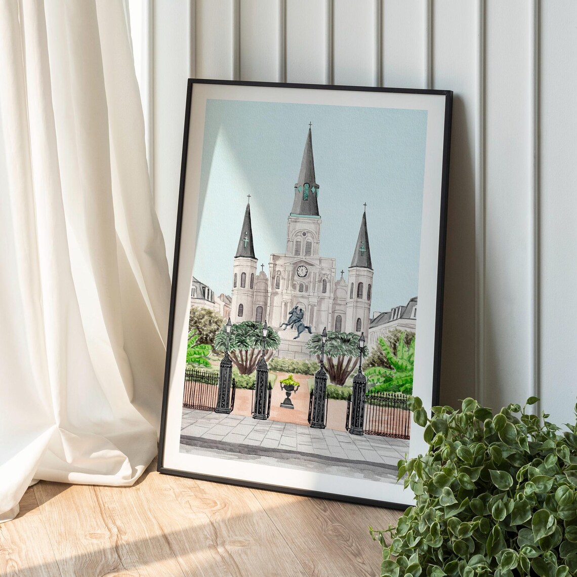 New Orleans Watercolor Print, St Louis Cathedral - Image 2