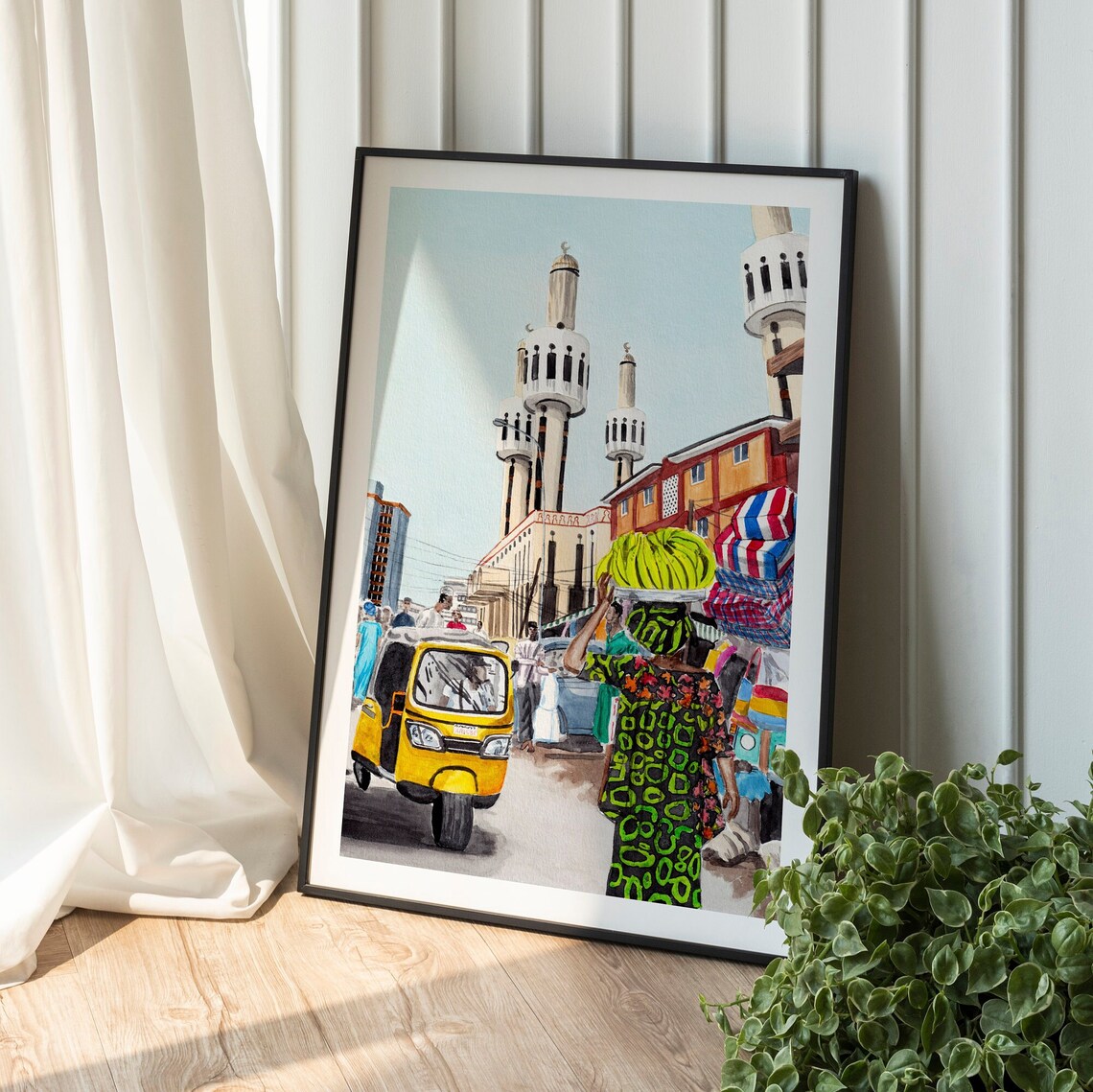 Lagos Watercolor Cityscape Art Print, Nigeria - Image 2
