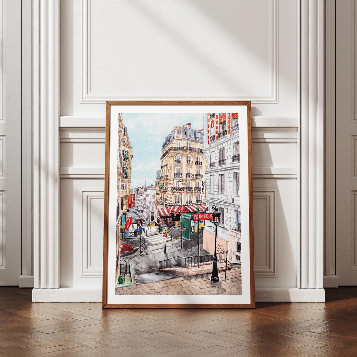 Montmartre Paris Watercolor Cityscape Travel Poster - Image 2