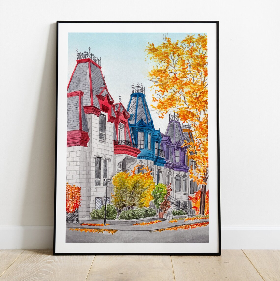 Montreal Watercolor Travel Poster, Canada Cityscape - Image 2
