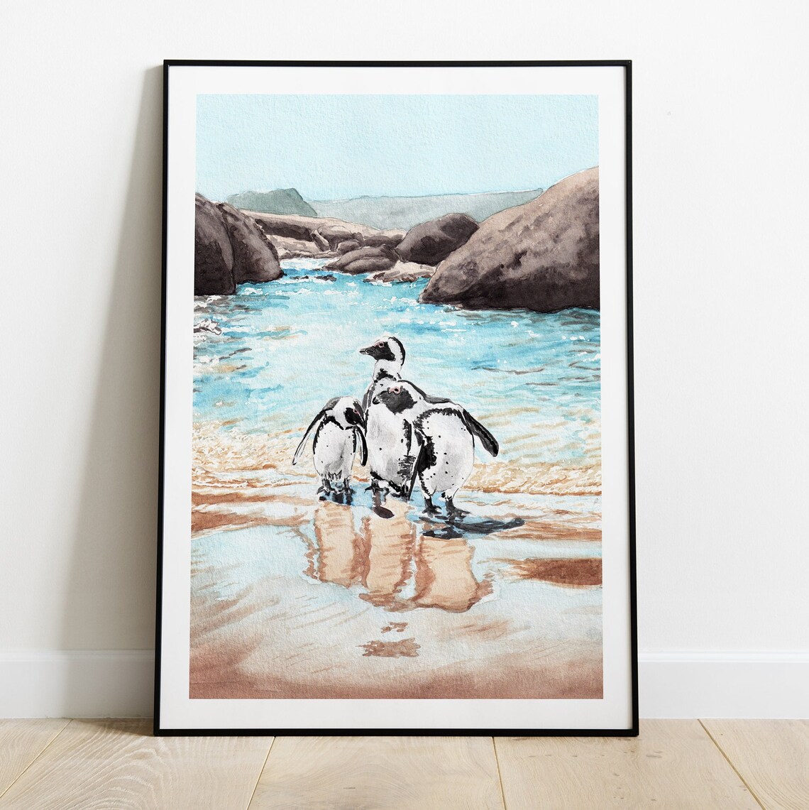 Boulders Beach Travel Poster, Cape Town Penguins