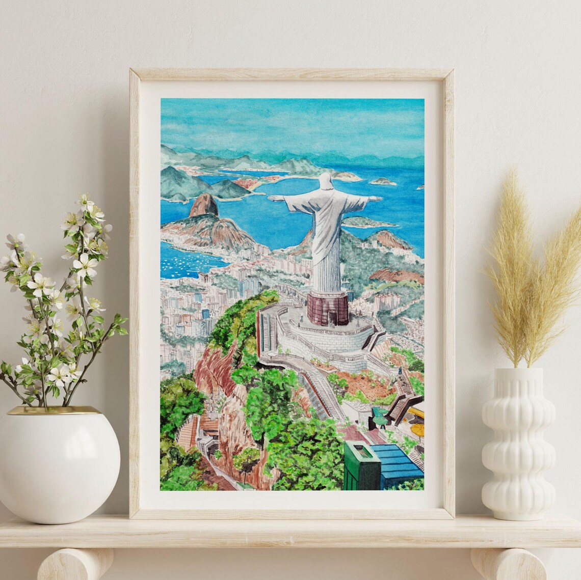 Rio De Janeiro Cityscape Art Print, Brazil Decor - Image 2