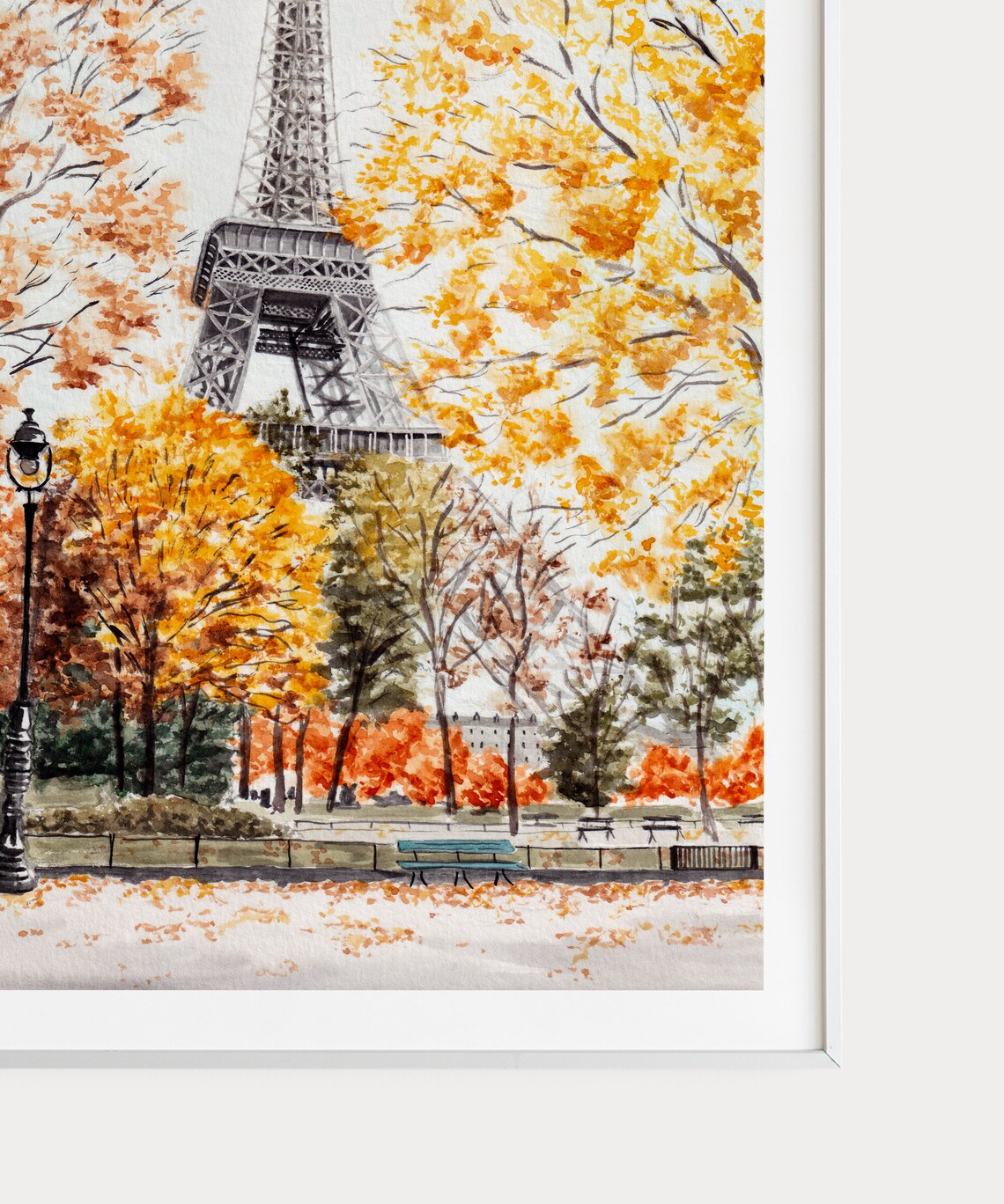 Paris Eiffel Tower Watercolor Travel Art Poster - Image 2