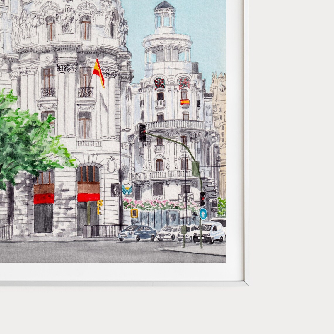 Madrid Watercolor Art Print, Spain Travel Poster - Image 2