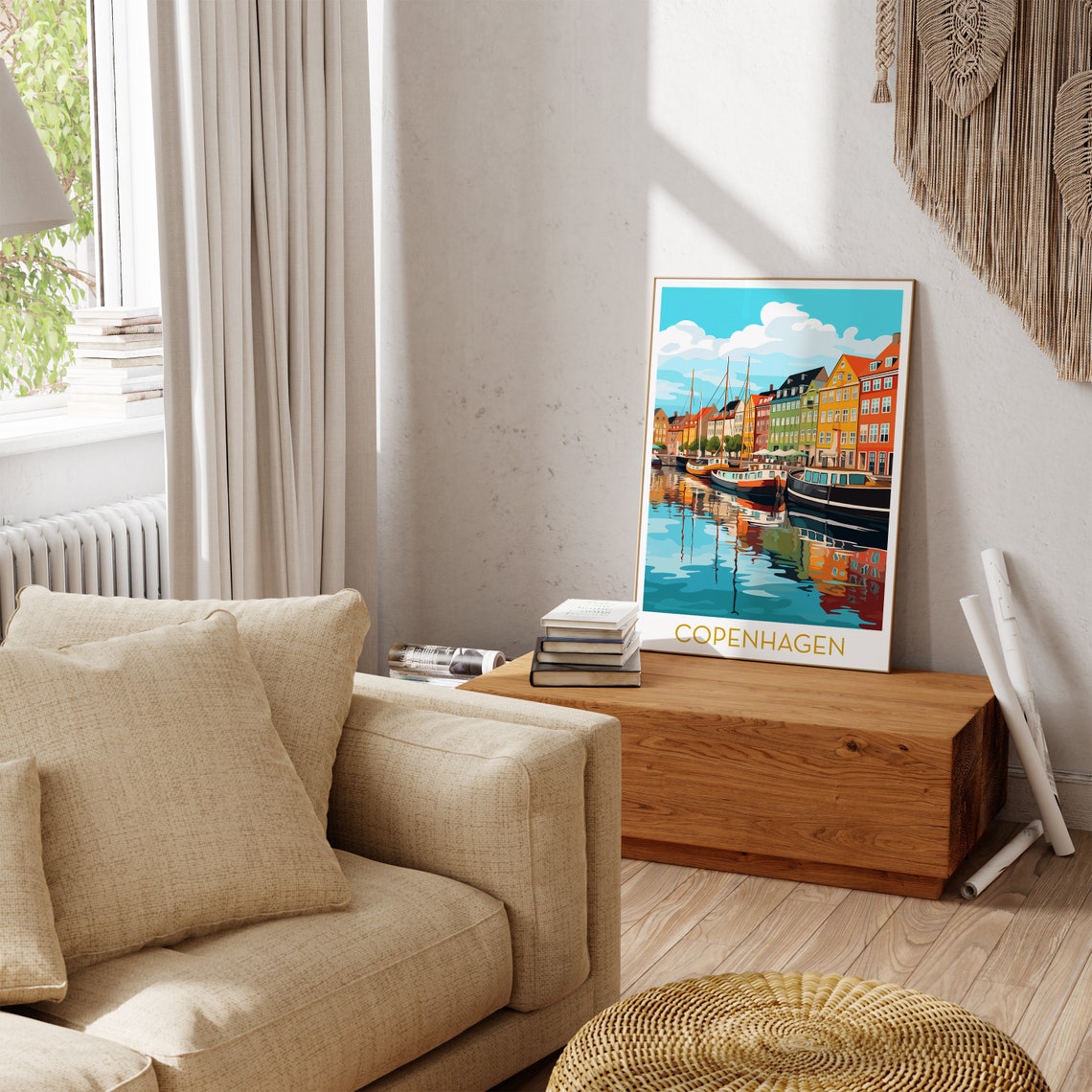 Copenhagen Nyhavn Harbor Colorful Waterfront Houses Travel Poster - Image 3