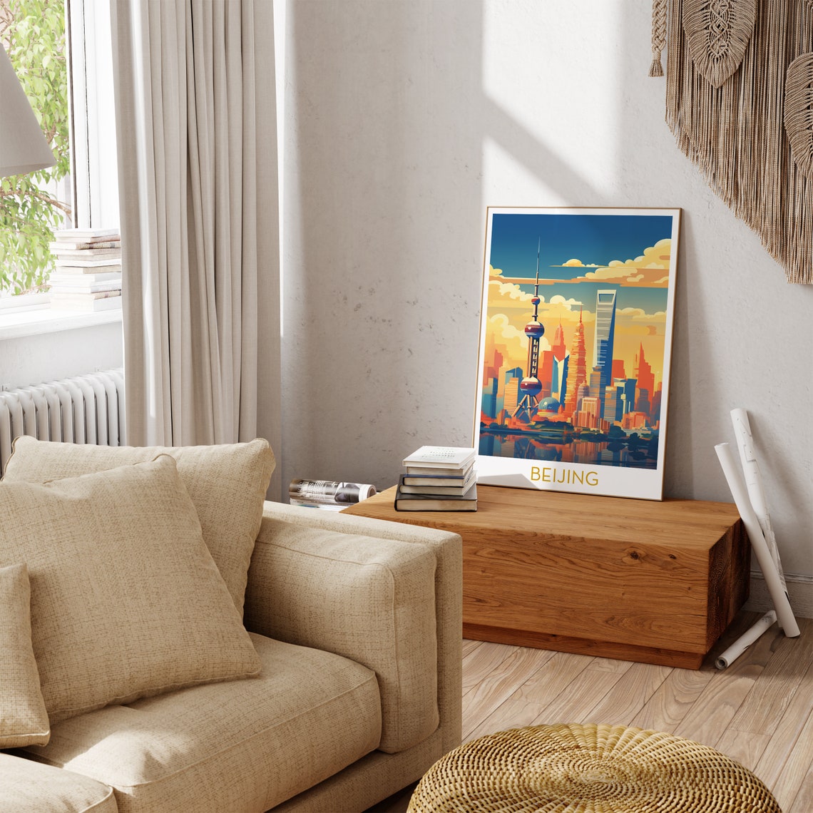 Shanghai Oriental Pearl Tower Skyline Labeled Beijing Poster - Image 3