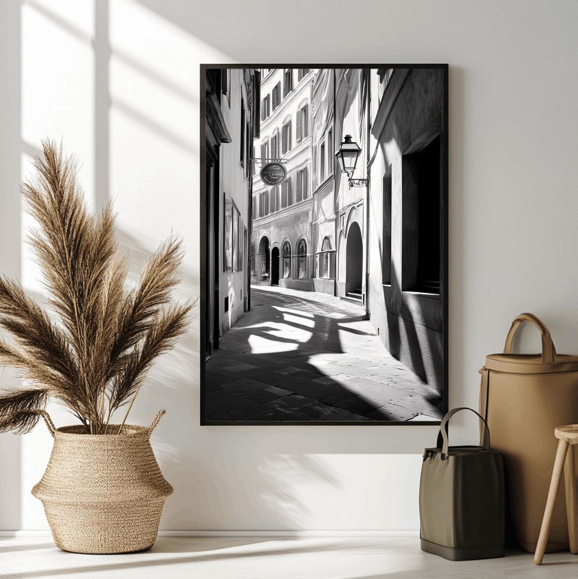 Italy Wall Art Black And White Italian Print Italian Landscape Print Mediterranean Travel Art Historic Italy Poster Architecture Photo - Image 2