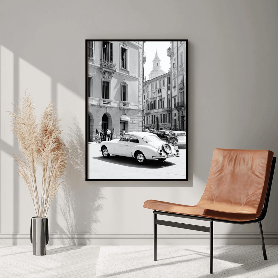 Italy Wall Art Black And White Italian Print Italian Landscape Print Mediterranean Travel Art Historic Italy Poster Architecture Photo - Image 3