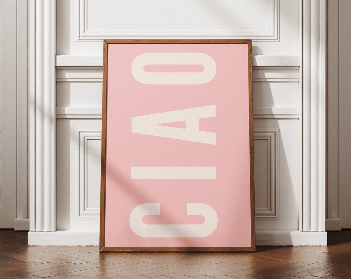 Ciao Italian Quote Poster, La Dolce Vita Maximalist