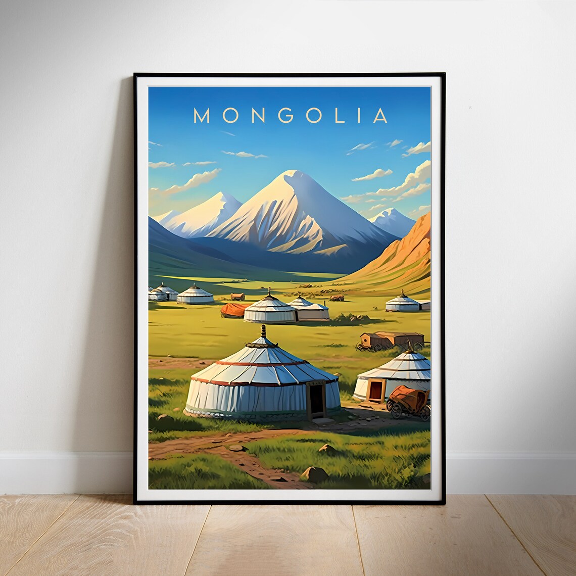 Mongolia Travel Poster, Asia Travel Print