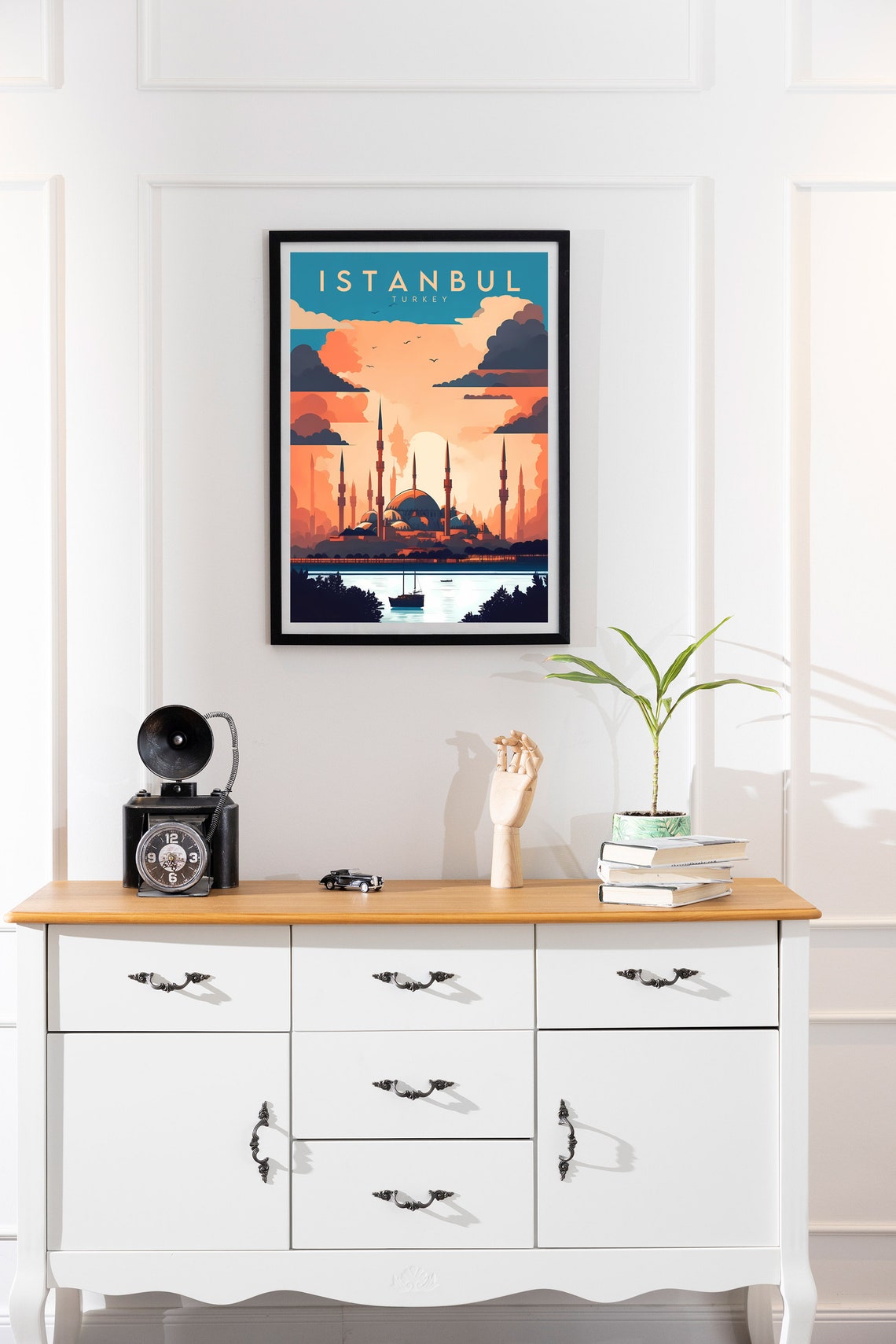 Istanbul Turkey Blue Mosque Skyline Bosphorus Sunset Travel Poster - Image 2