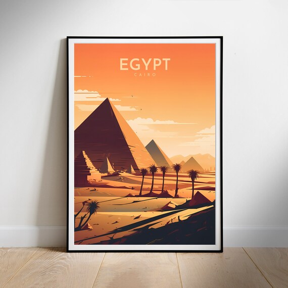 Egypt Travel Poster Wall Print Art Cairo Instant