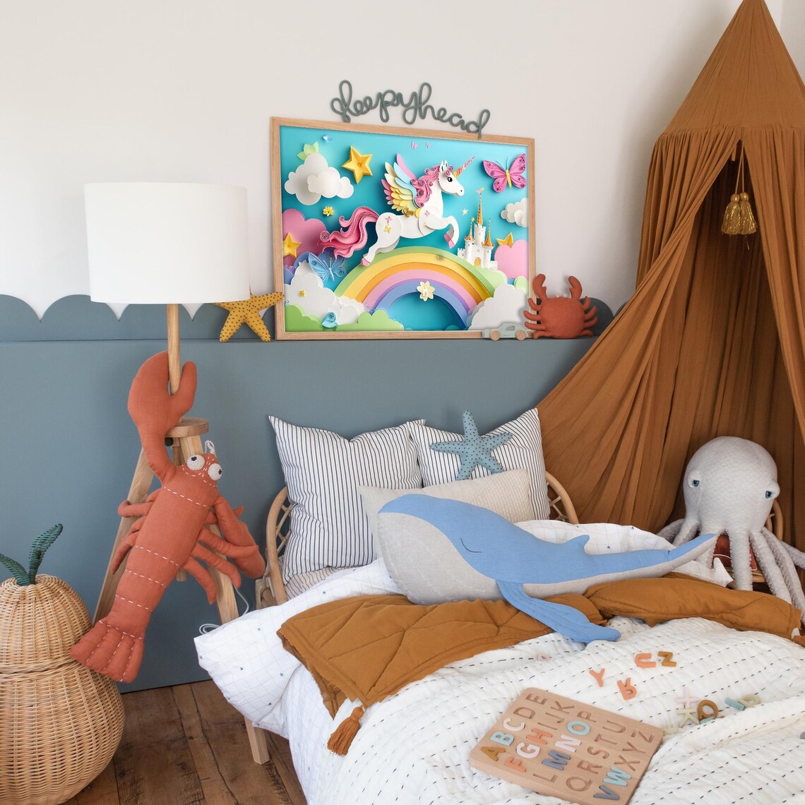 Unicorn Nursery Fantasy Castle Wall Art Print - Image 3