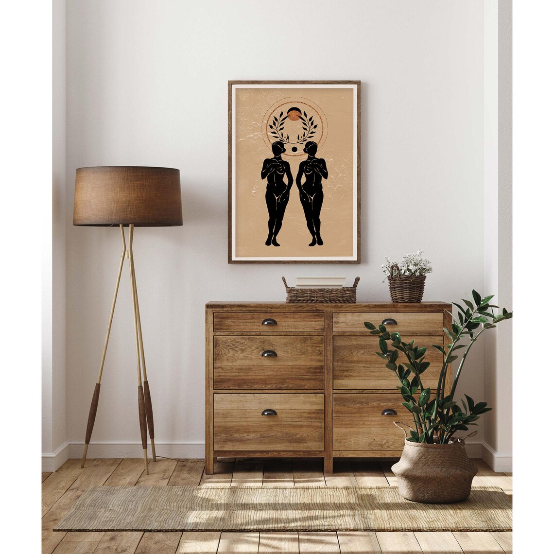 Female Celestial No. 9 Nude Figure Moon Art Print - Image 2