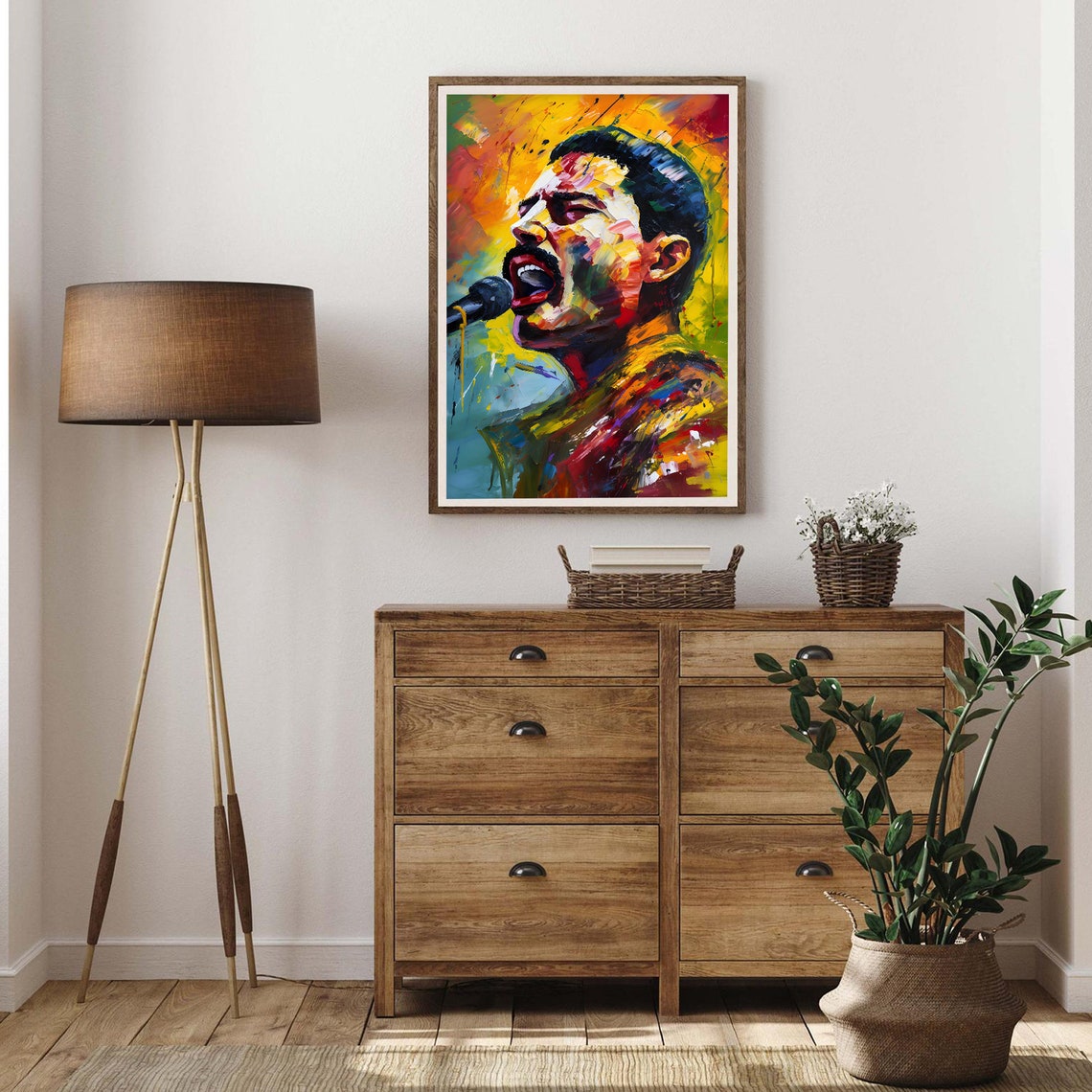 Freddie Mercury Fiery Singing Abstract Queen Rock Legend Poster - Image 4