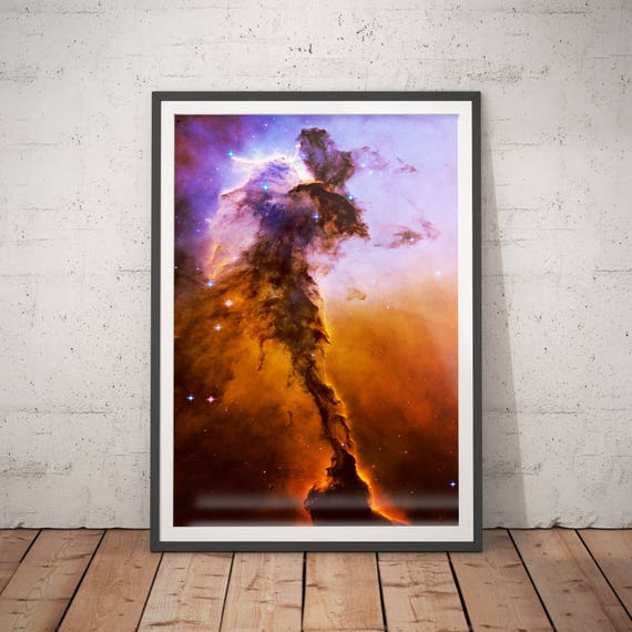 Hubble Telescope Eagle Gas Nebula Poster Print
