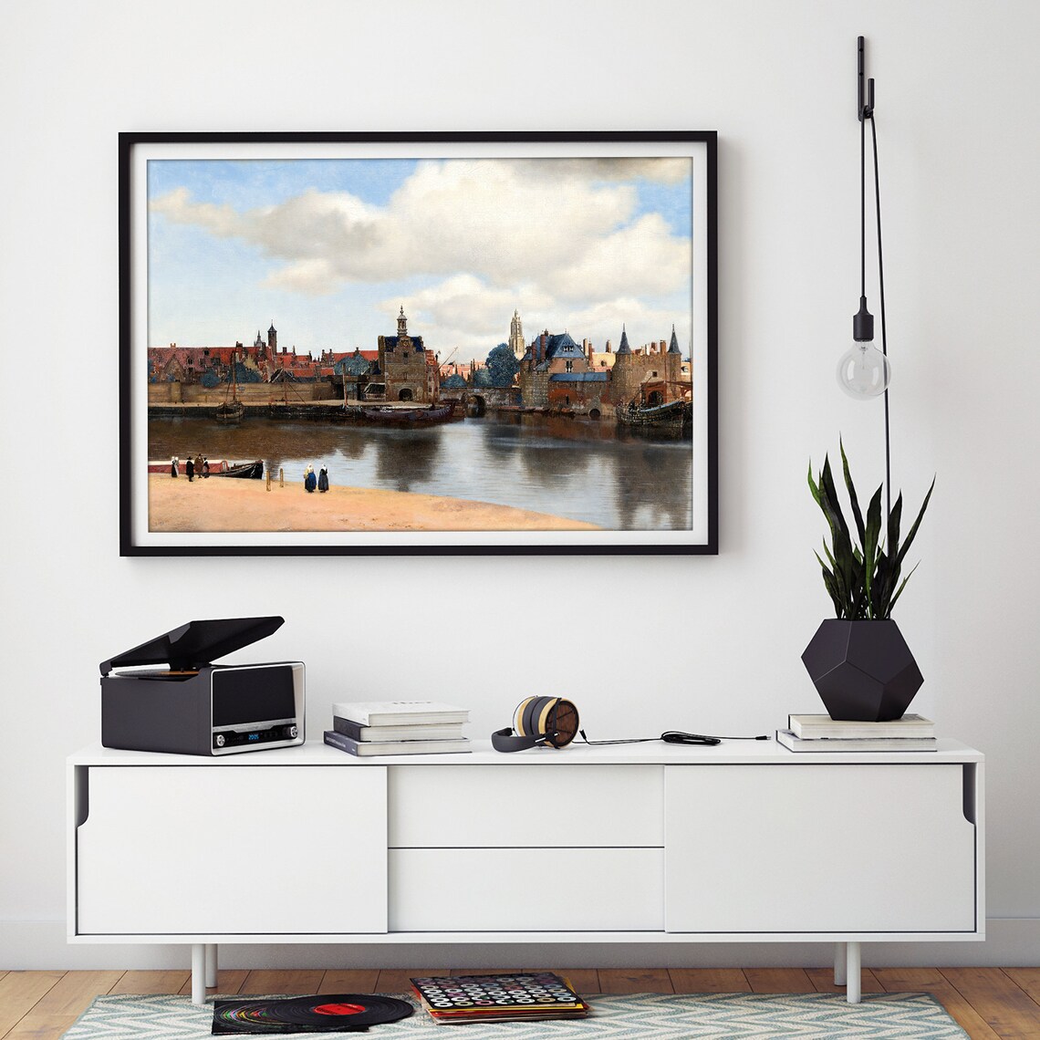Johannes Vermeer View of Delft Dutch Canal Cityscape Art Poster - Image 2