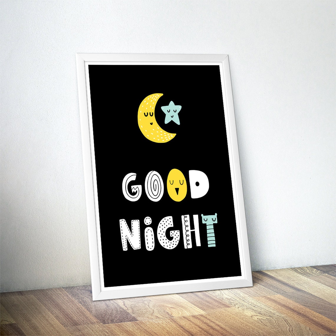 Nursery Prints Good Night Boys Bedroom Decor Or Girls Room Decor Scandi Nursery Style - Image 4