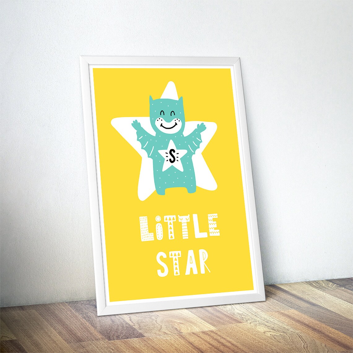 Little Star Cute Dragon Monster Yellow Nursery Poster Kids Room Decor - Image 4