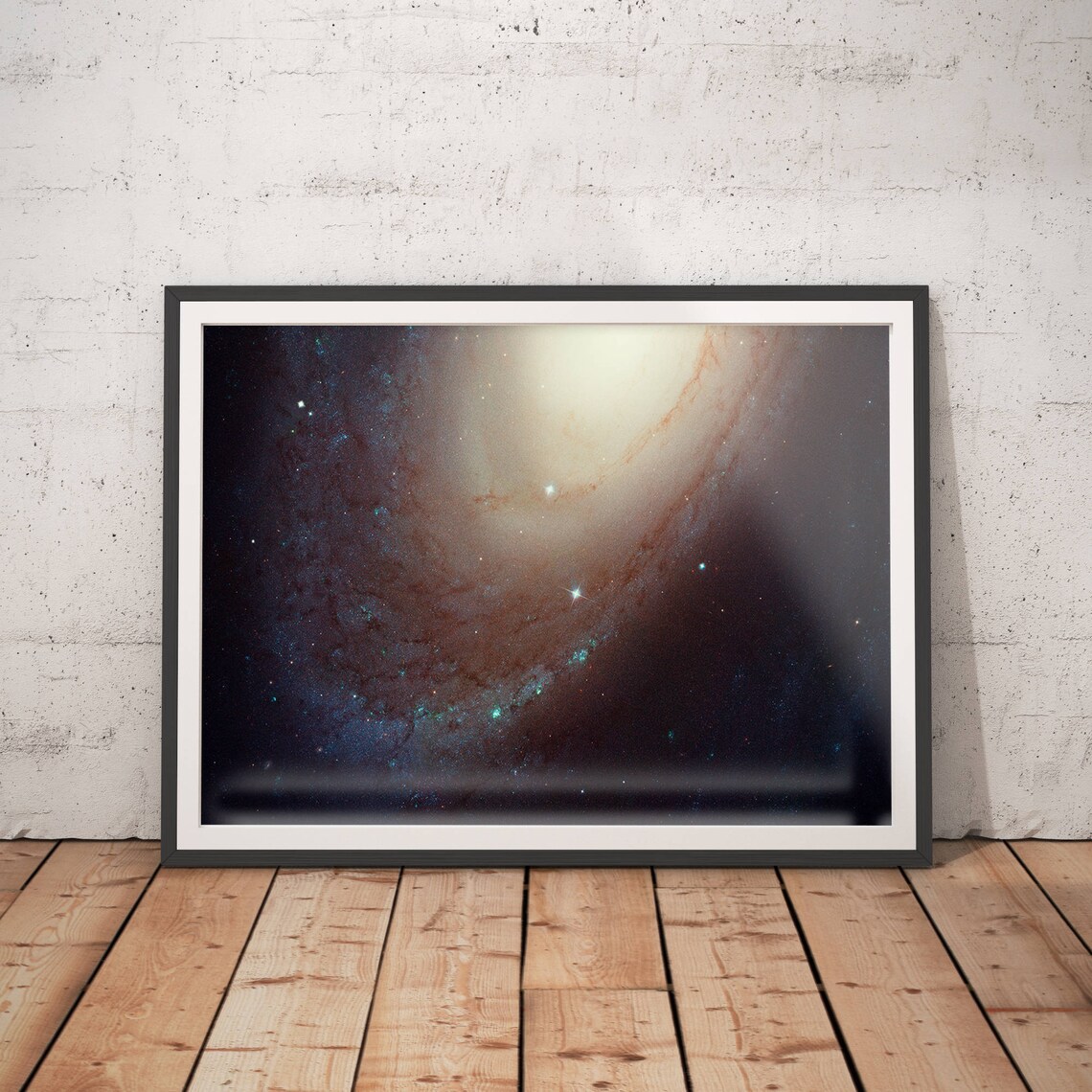Spiral Galaxy Space Poster, Hubble Telescope Art