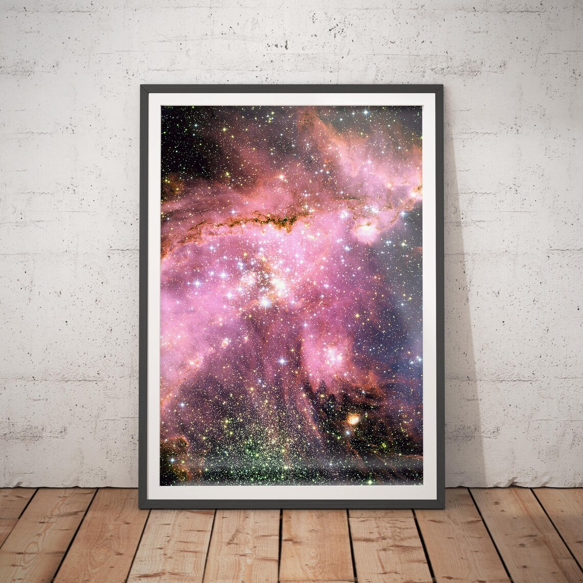 Pink Nebula Space Poster, Astronomy Art Print