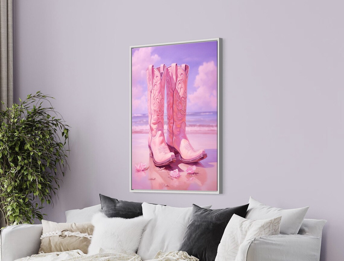 Cowgirl Boots Print, Boho Western Nursery Decor - Image 3