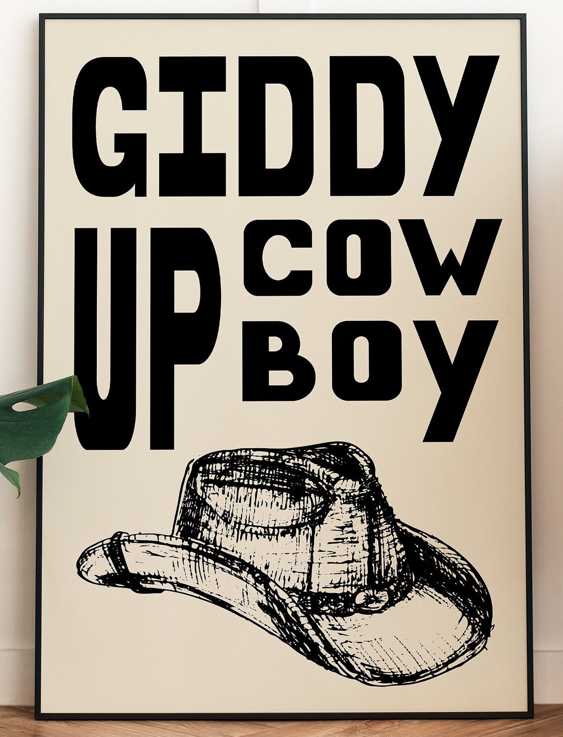Giddy Up Cowboy Typography Poster, Western Decor - Image 2