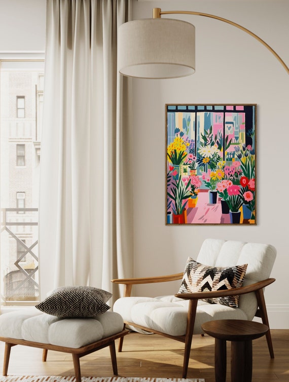 Flower Shop Print, Vintage Floral Decor