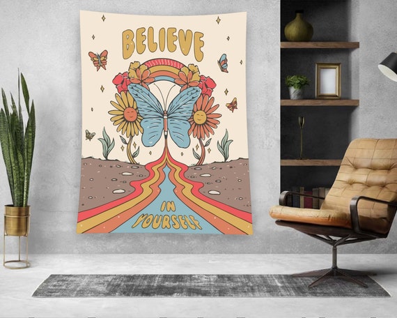 Butterfly Tapestry Text Tapestry Quotes Tapestry Minimalist Tapestry Tapestry Design Tapestry Art Home Decor Office Tapestry Custom