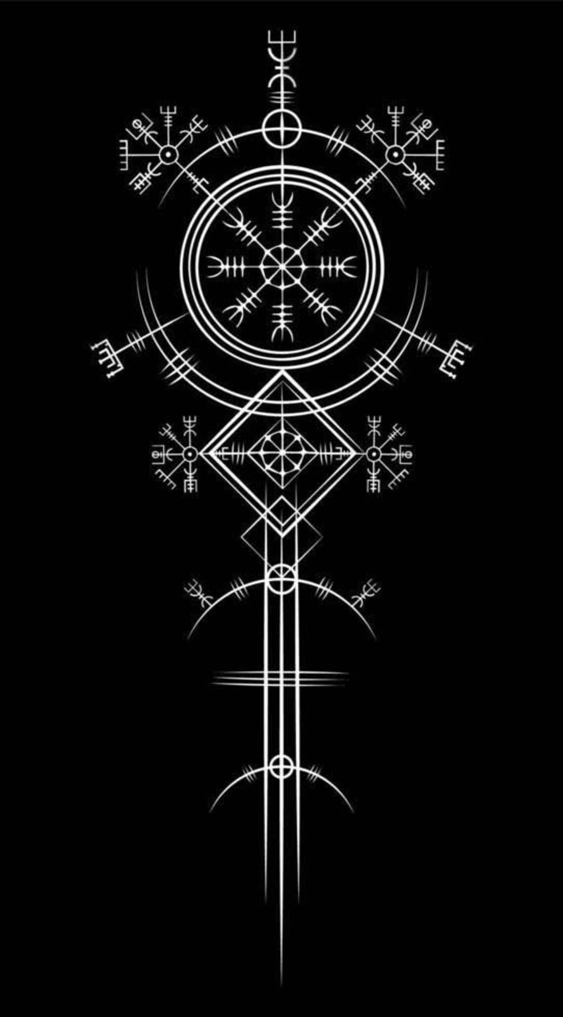Viking Symbol Minimalist Gothic Wall Art Print - Image 3
