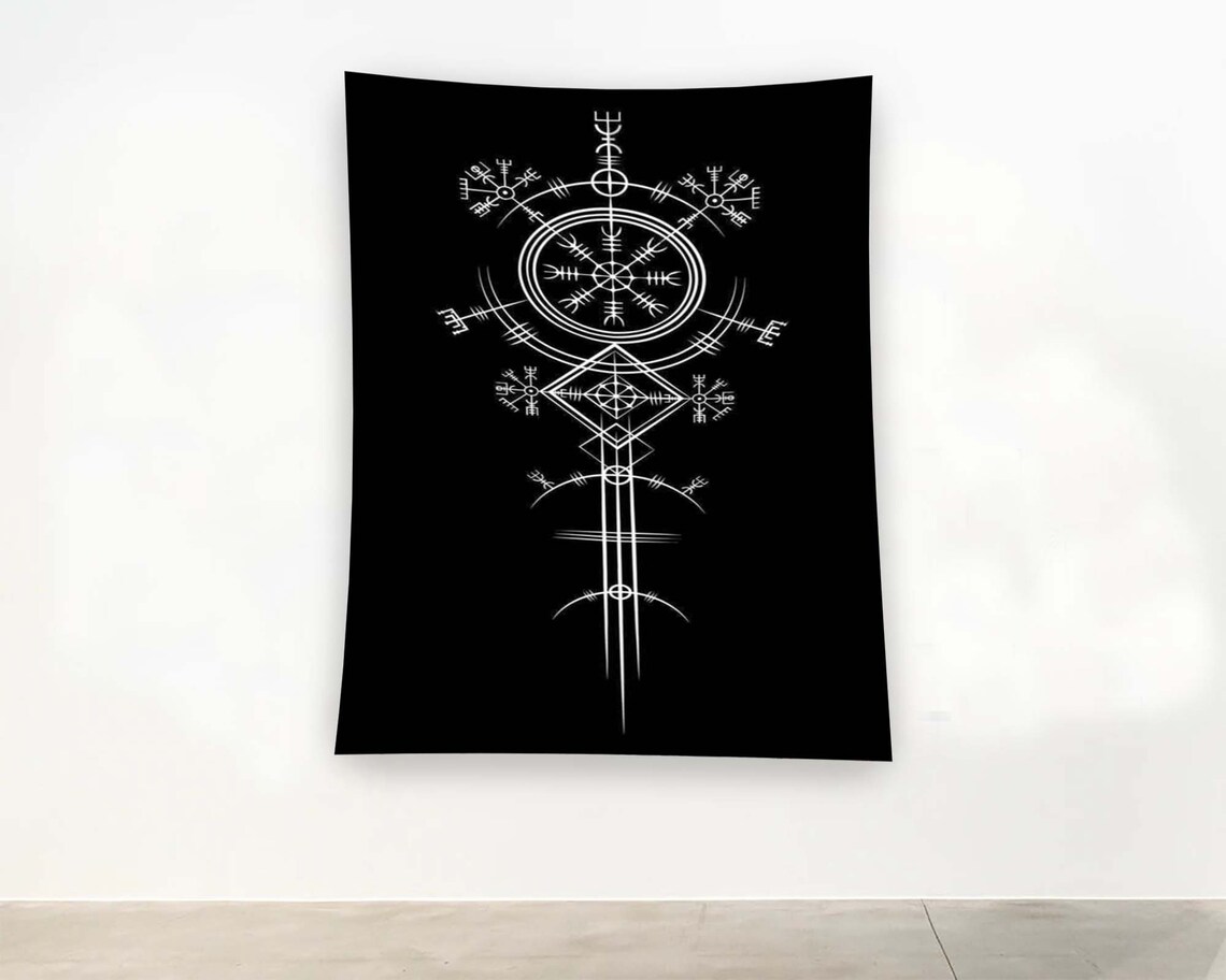 Viking Symbol Minimalist Gothic Wall Art Print - Image 2