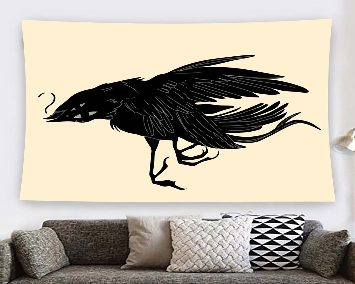Gothic Minimalist Tapestry, Living Room Wall Art Print