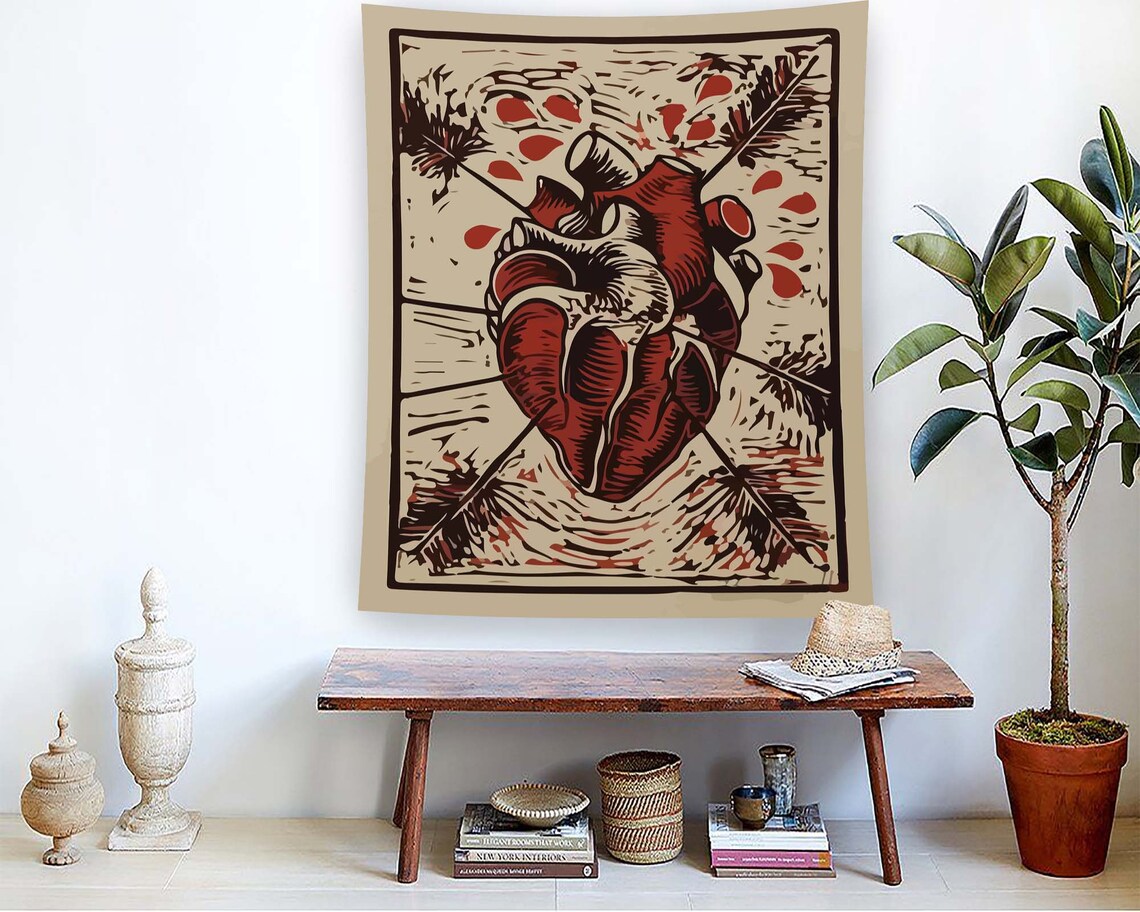 Heart Tarot Minimalist Gothic Home Wall Art Print