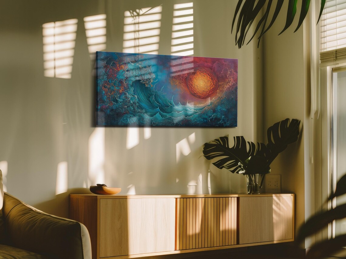 Cosmic Wave And Sun Art Print - Image 3