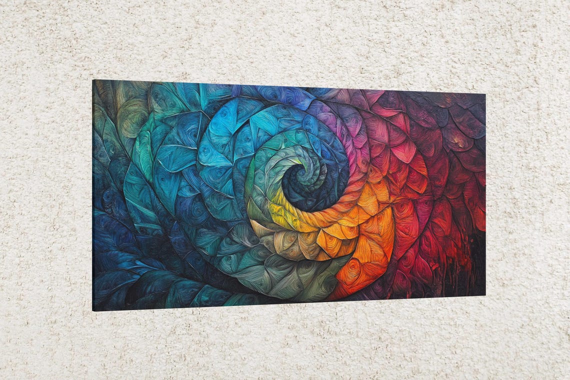 Color Spiral Abstract Modern Art Print